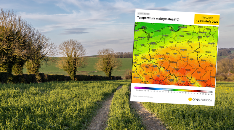 Po chwilowym ochłodzeniu, w weekend znów zrobi się bardzo ciepło (screen: meteologix.com)