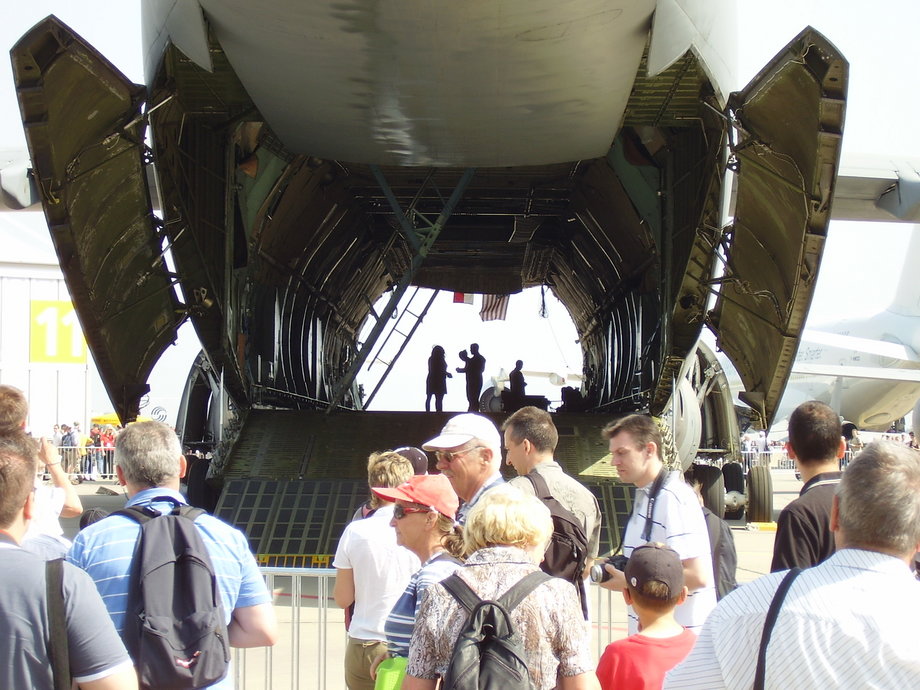To ease loading and unloading, the C-5 opens from the nose and the tail end.