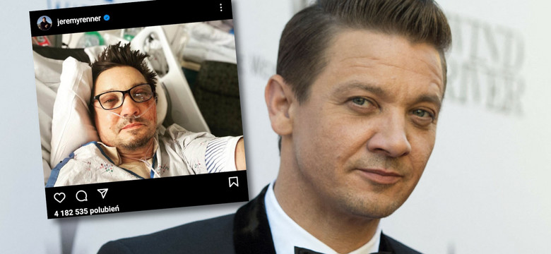 Jeremy Renner opublikował selfie ze szpitala. "Jestem zbyt sponiewierany, żeby pisać"