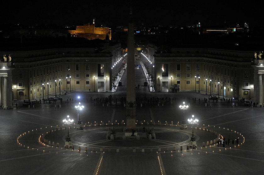 Pope Francis leads the Via Crucis (Way of the Cross) procession during Good Friday celebrations in V