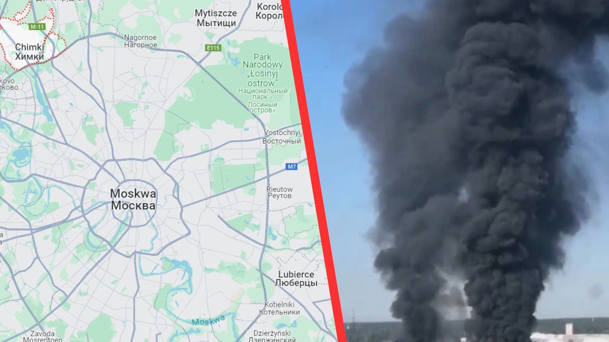 Słup dymu pod Moskwą. Płonie fabryka 20 kilometrów od Kremla
