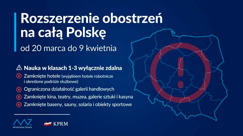 Restrykcje obejmą całą Polskę