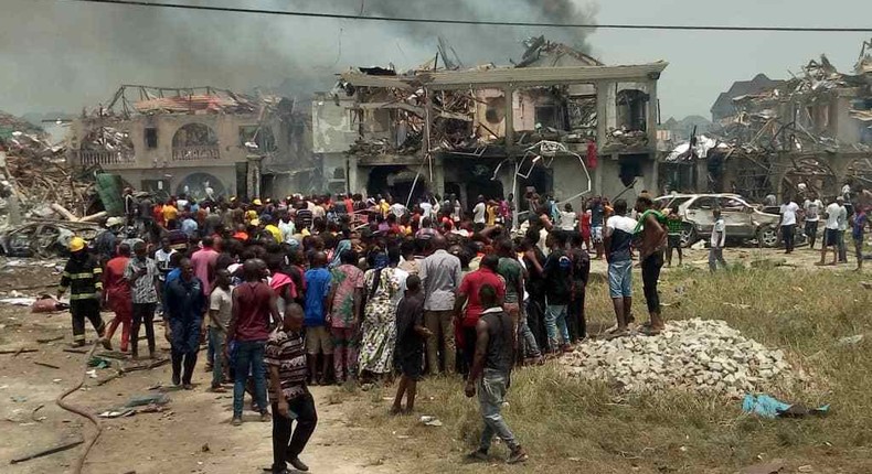 Lagos explosion destroys over 50 houses (Twitter)