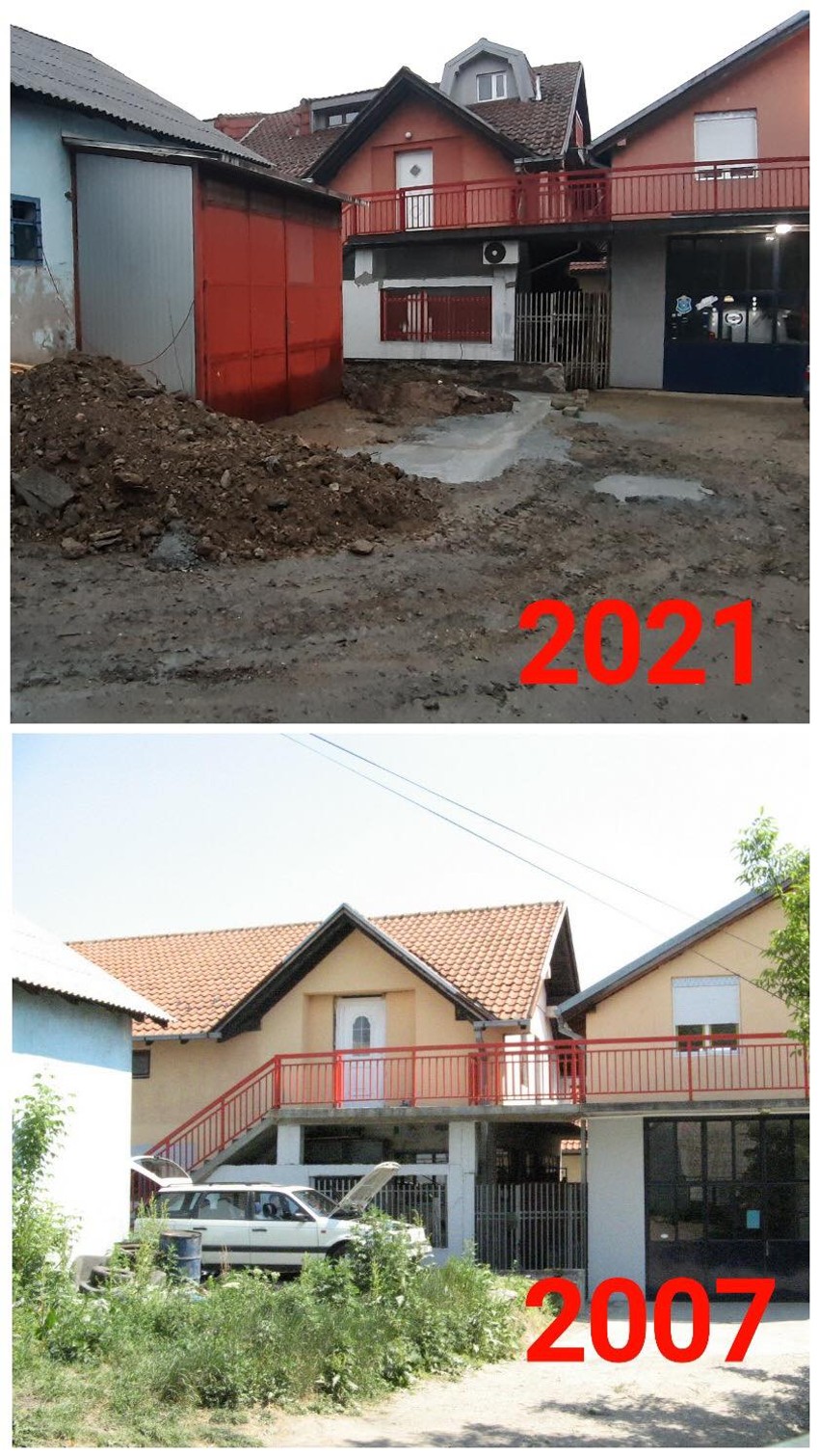 Objekat u Glamočkoj ulici pre i posle