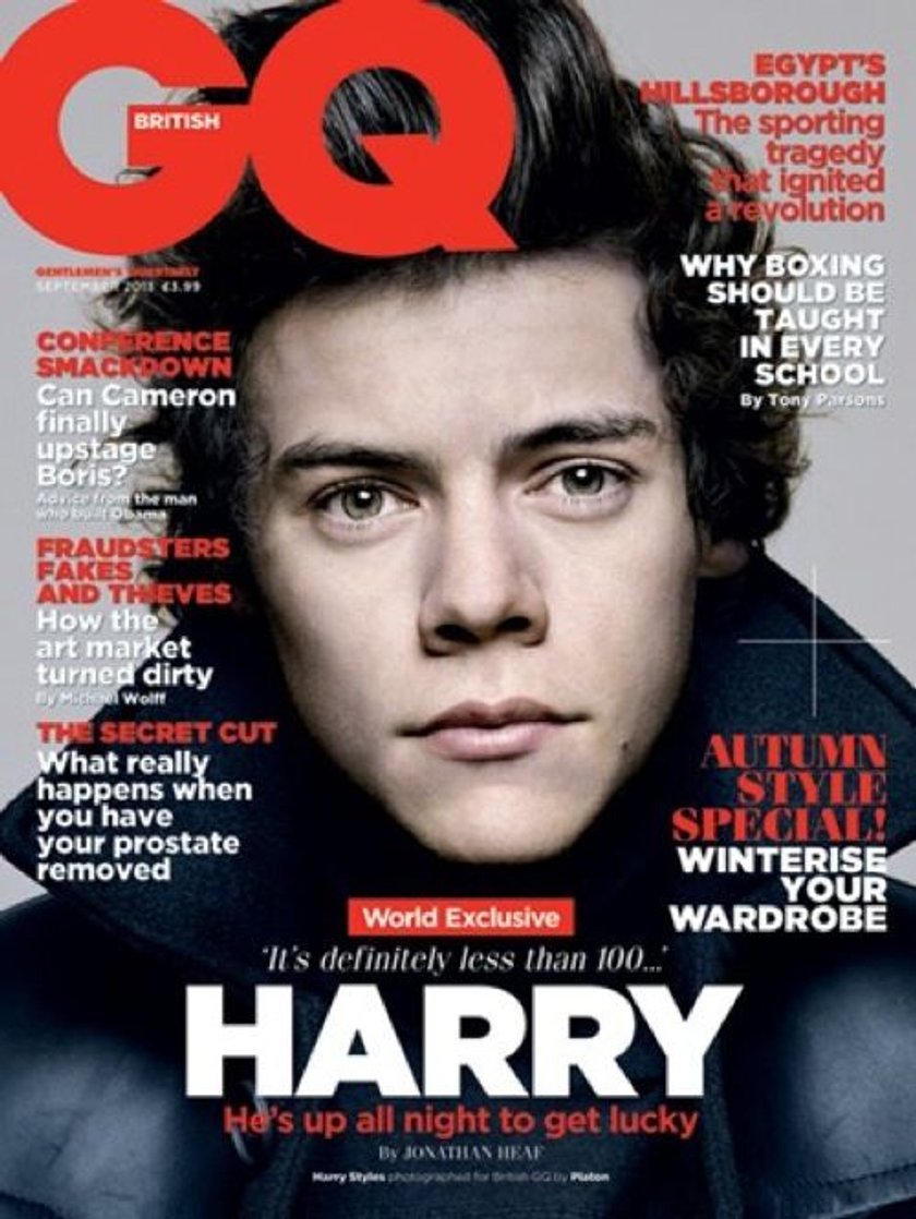 "GQ" wrzesień 2013, na zdjęciu: Harry Styles