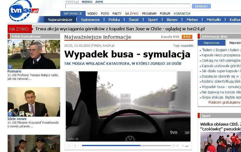 Tak wyglądał wypadek busa. FILM