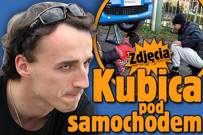 Kubica pod samochodem