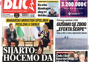 Blic naslovna strana za 16.1.