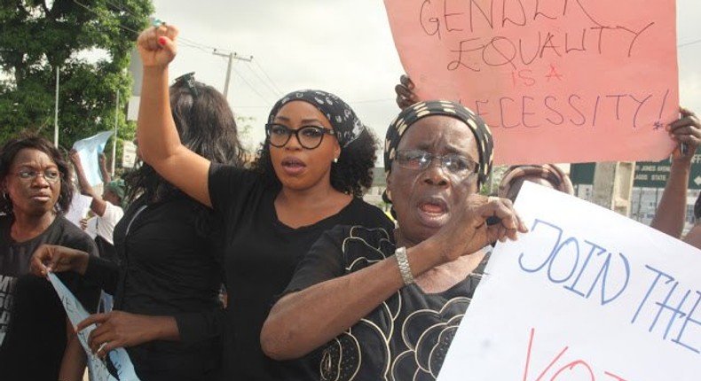 Rita Dominic during the Gender Equality protest held in Lagos