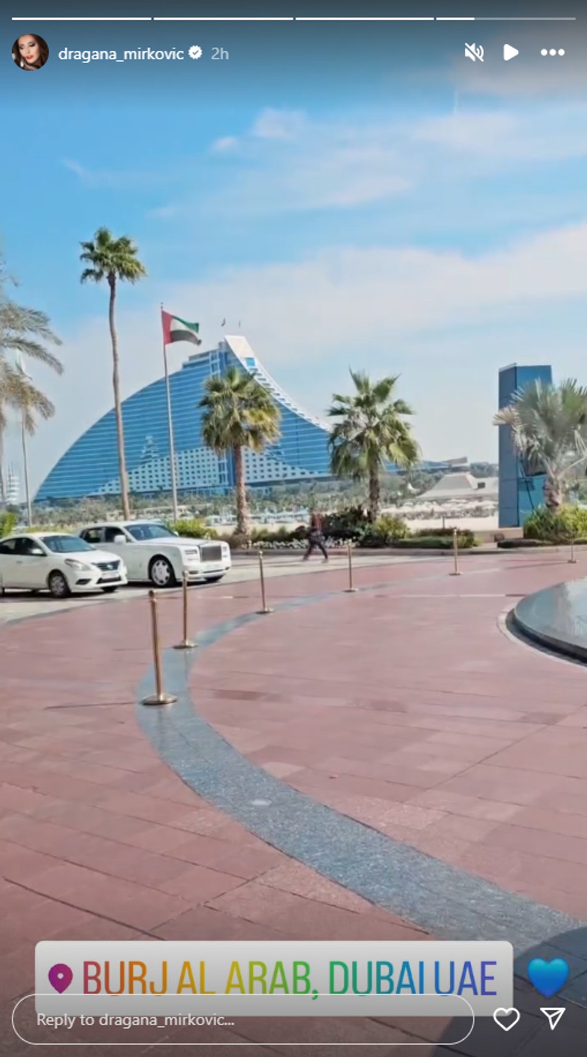 Dragana Mirković, objava iz Dubaija