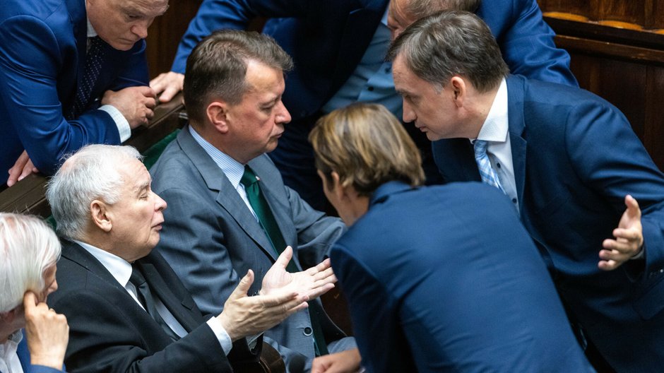 Jarosław Kaczyński i Zbigniew Ziobro w Sejmie