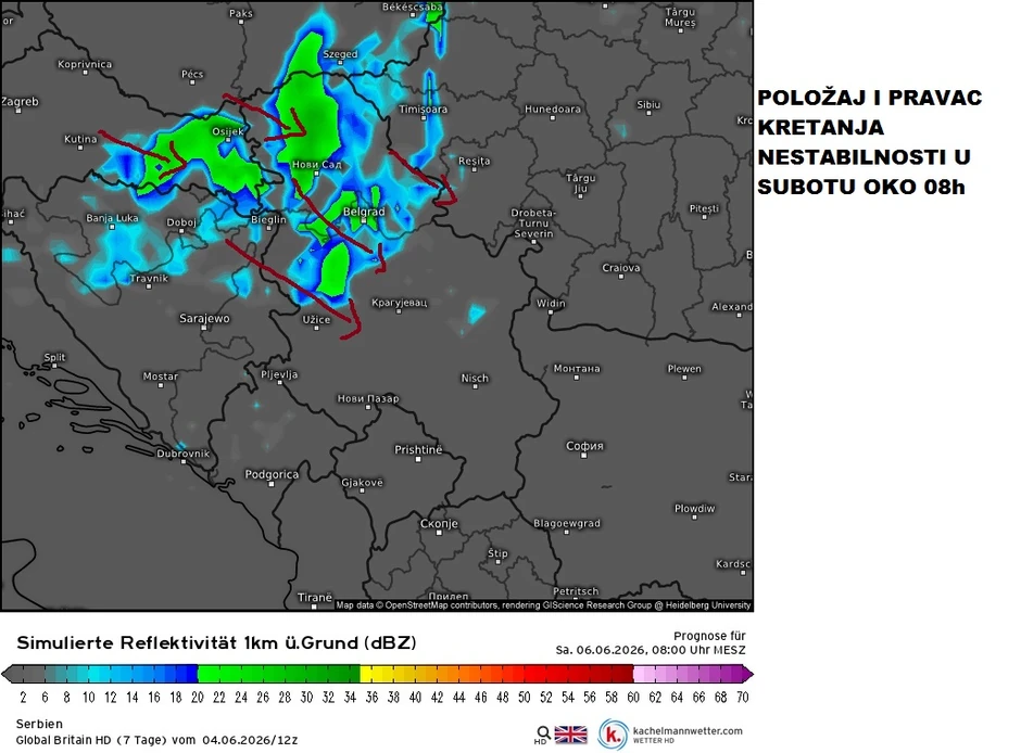Nestabilnosti u subotu ujutru