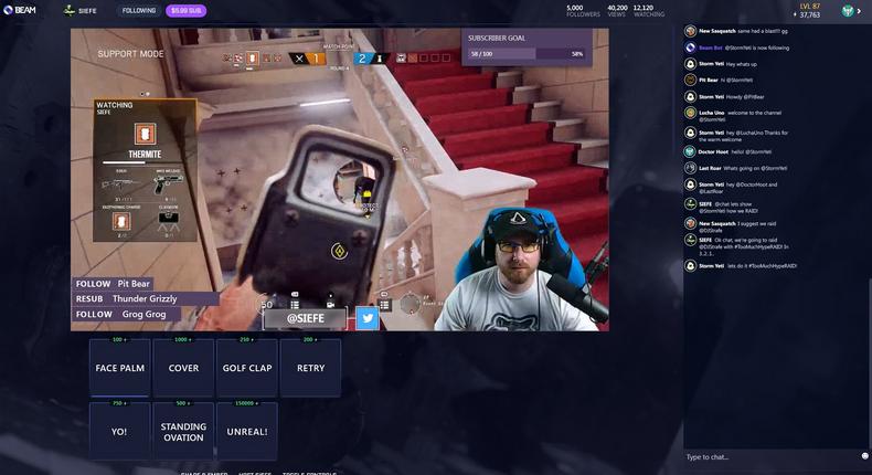 Beam lets viewers interact with the livestream of a game.