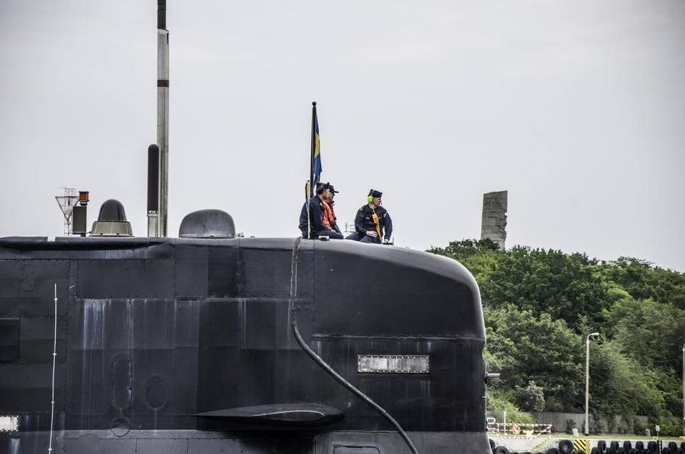 Szwedzka łódź podwodna wpłynęła do portu.