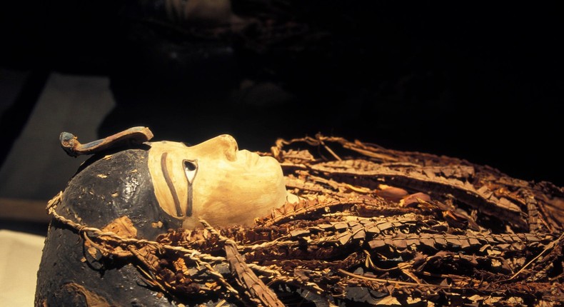 Royal mummy of Amenhotep I in April 2006, at the Cairo Museum, Egypt.