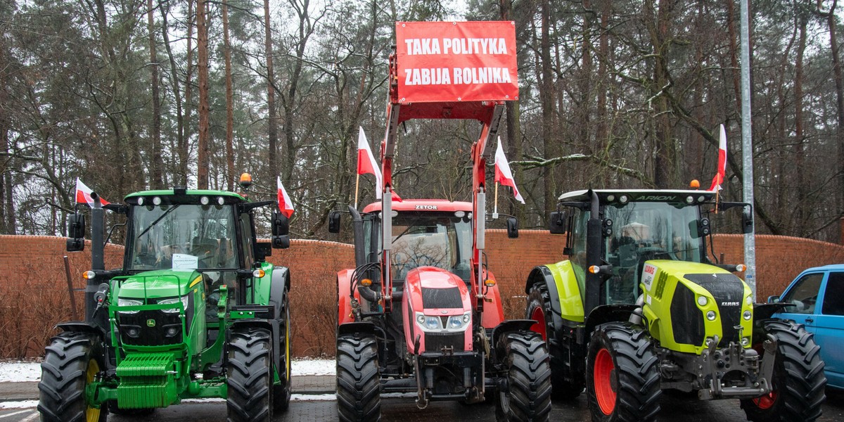 Protest rolników w Zielonej Górze.