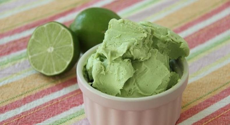 Avocado lime ice cream