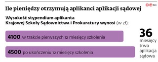 Ile pieniędzy otrzymują aplikanci aplikacji sądowej