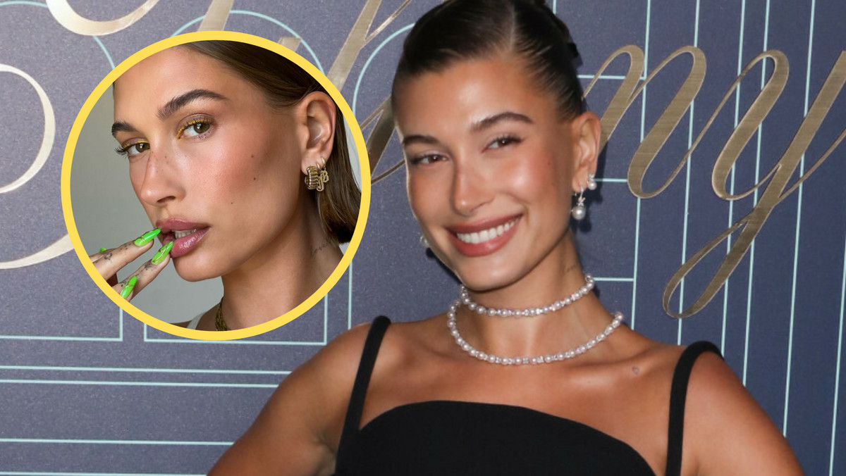 Hailey Bieber pokochała kintsugi nails. Manicure jest banalny w wykonaniu