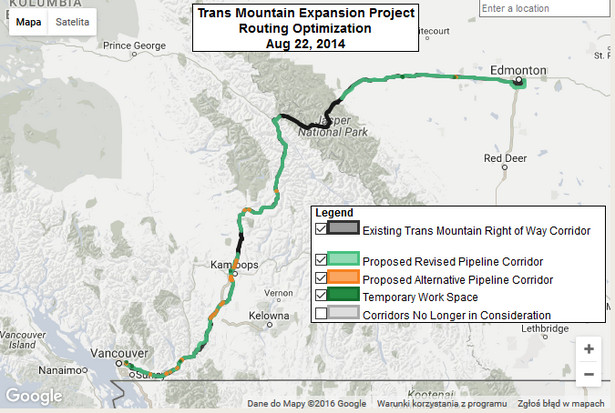 Projekt rozbudowy ropociągu Trans Mountain w Kanadzie