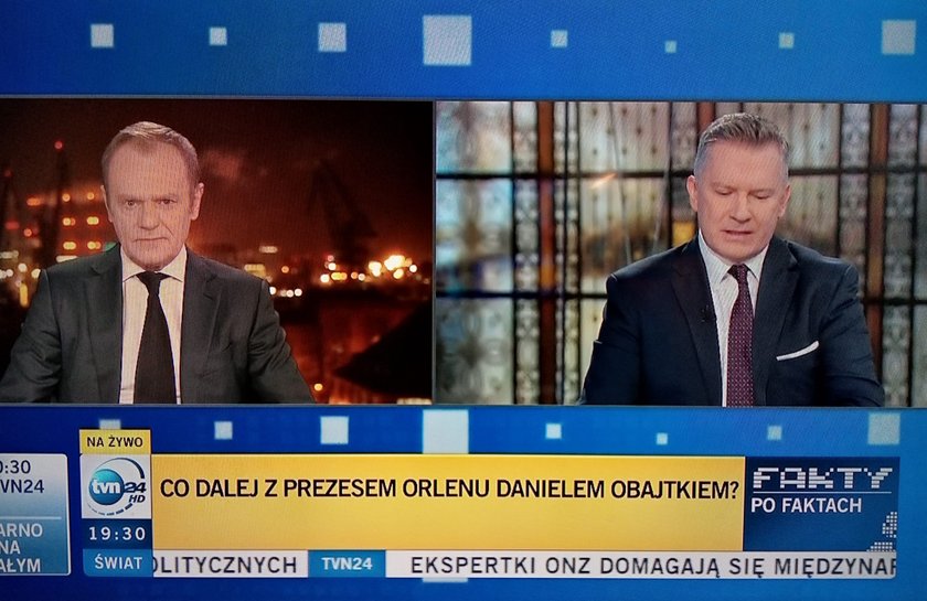 Donald Tusk gościem Faktów po Faktach. Wbił szpilę Obajtkowi i Gowinowi