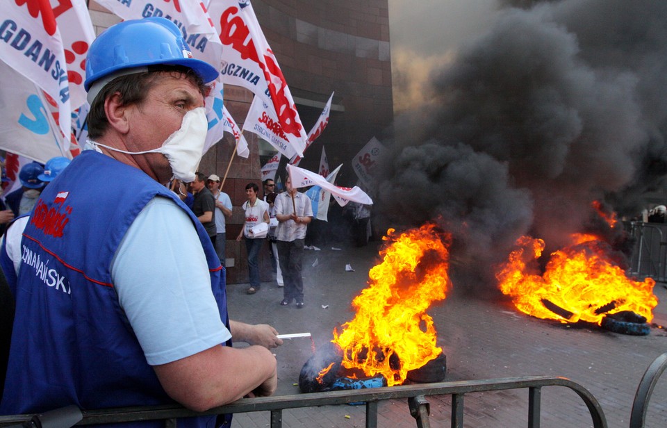 WARSZAWA STOCZNIOWCY DEMONSTRACJA