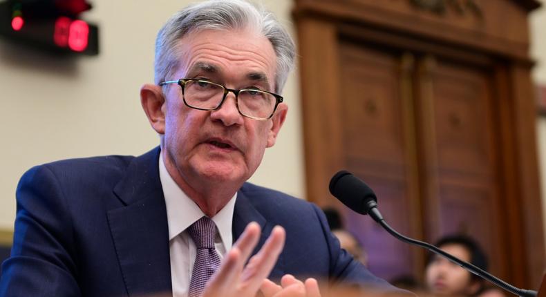 Federal Reserve Chairman Jerome Powell testifies during a House Financial Services Committee hearing on