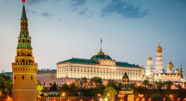 Russia's central government building, the Kremlin, in Moscow