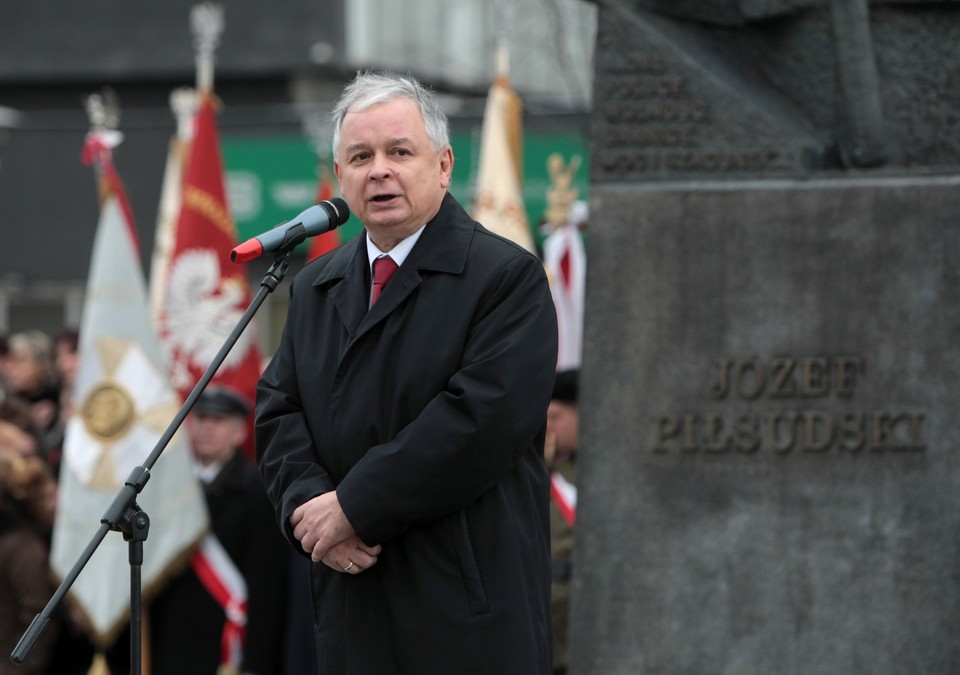 ŁÓDŹ PREZYDENT KACZYŃSKI POMNIK PIŁSUDSKIEGO