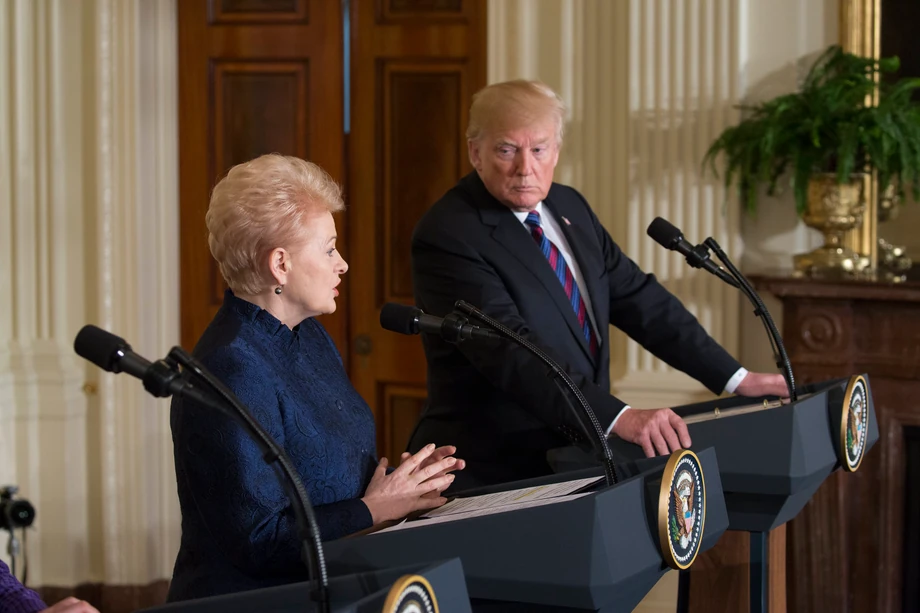 Dalia Grybauskaitė z wizytą w Białym Domu u Donalda Trumpa w kwietniu 2018 roku.