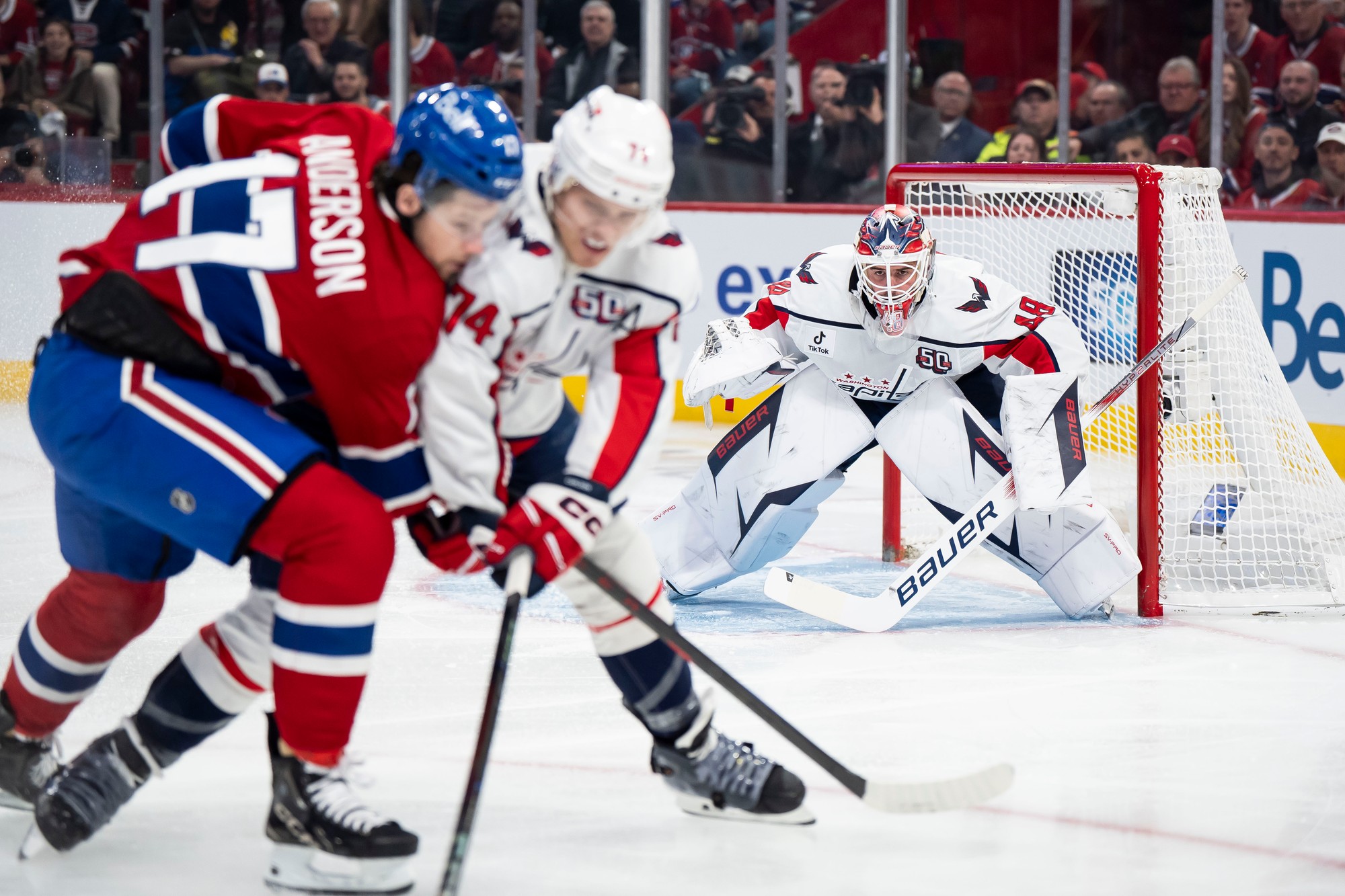 Zápas play-off NHL: Montreal Canadiens - Washington Capitals.
