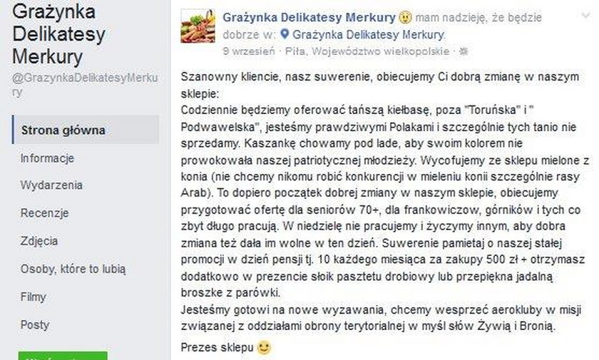 „Dobra zmiana” w spożywczaku