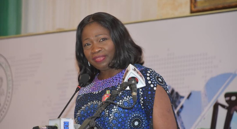 Abike Dabiri-Erewa announces the Federal Government's  readiness to evacuate Nigerians abroad.  (Pulse)