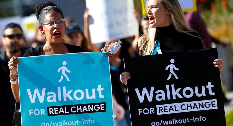 Google walkout protesters last week.