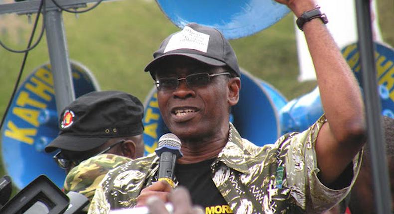 Nnimmo Bassey speaks at the protest during (COP) in Durban, South Africa in 2011