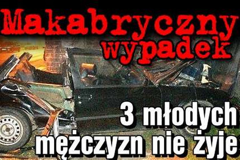 Makabryczny wypadek. 3 młodych mężczyzn nie żyje