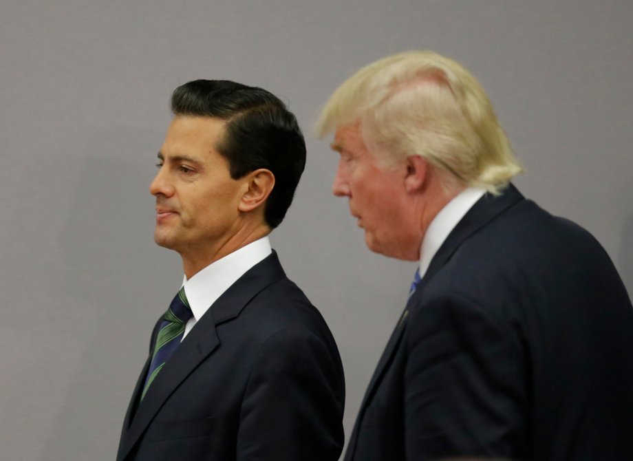 Donald Trump with Mexican President Enrique Peña Nieto.