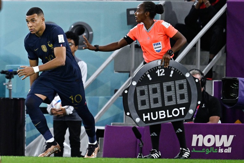 Salima Mukansanga on duty at the Men's World Cup.