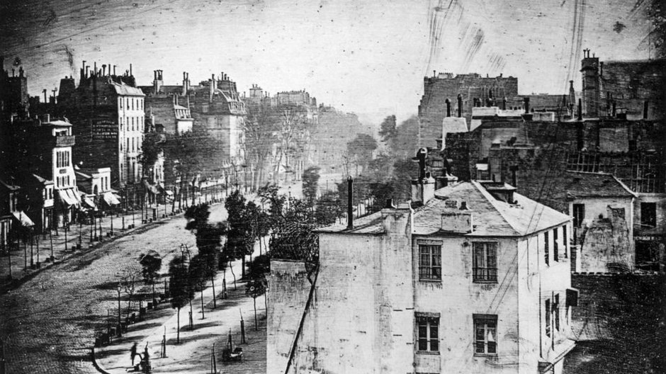 Louis Daguerre, Boulevard du Temple w Paryżu (1838), domena publiczna