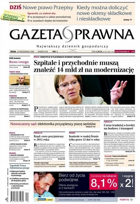 Okładka Dziennika Gazety Prawnej