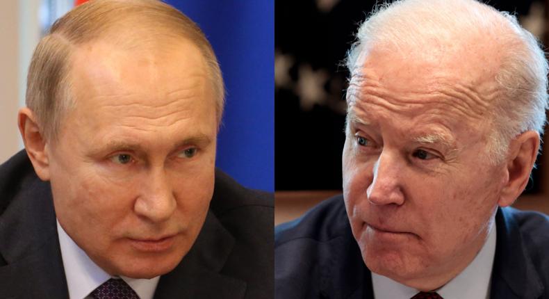 A composite of two file photos showing Russia's Vladimir Putin and President Joe Biden.Mikhail Svetlov/Getty Images, Anna Moneymaker/Getty Images