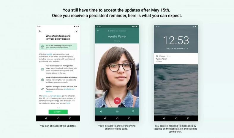 WhatsApp - informacja o zmianie regulaminu