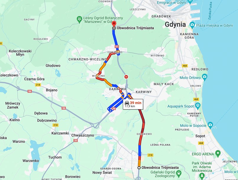 Wypadek na obwodnicy Trójmiasta - utrudnienia w ruchu