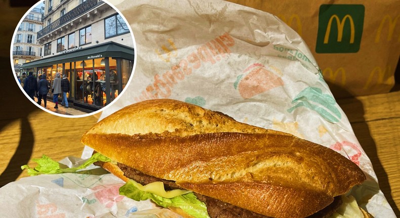 At a Parisian McDonald's, I tried the McBaguette featured on the Netflix series Emily in Paris.Erin McDowell/Insider