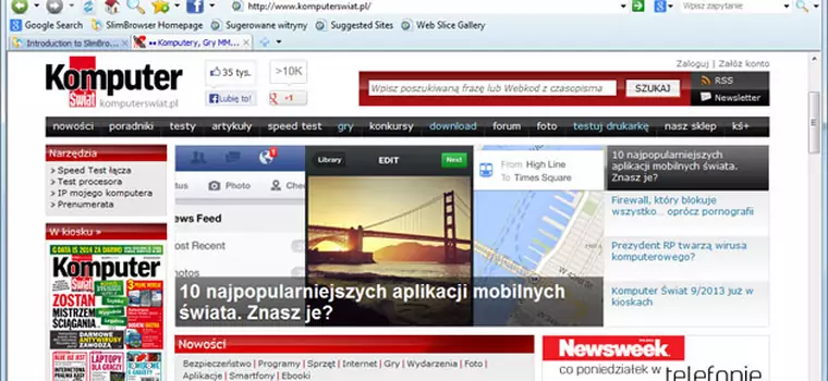 SlimBrowser - testujemy alternatywę dla znanych przeglądarek
