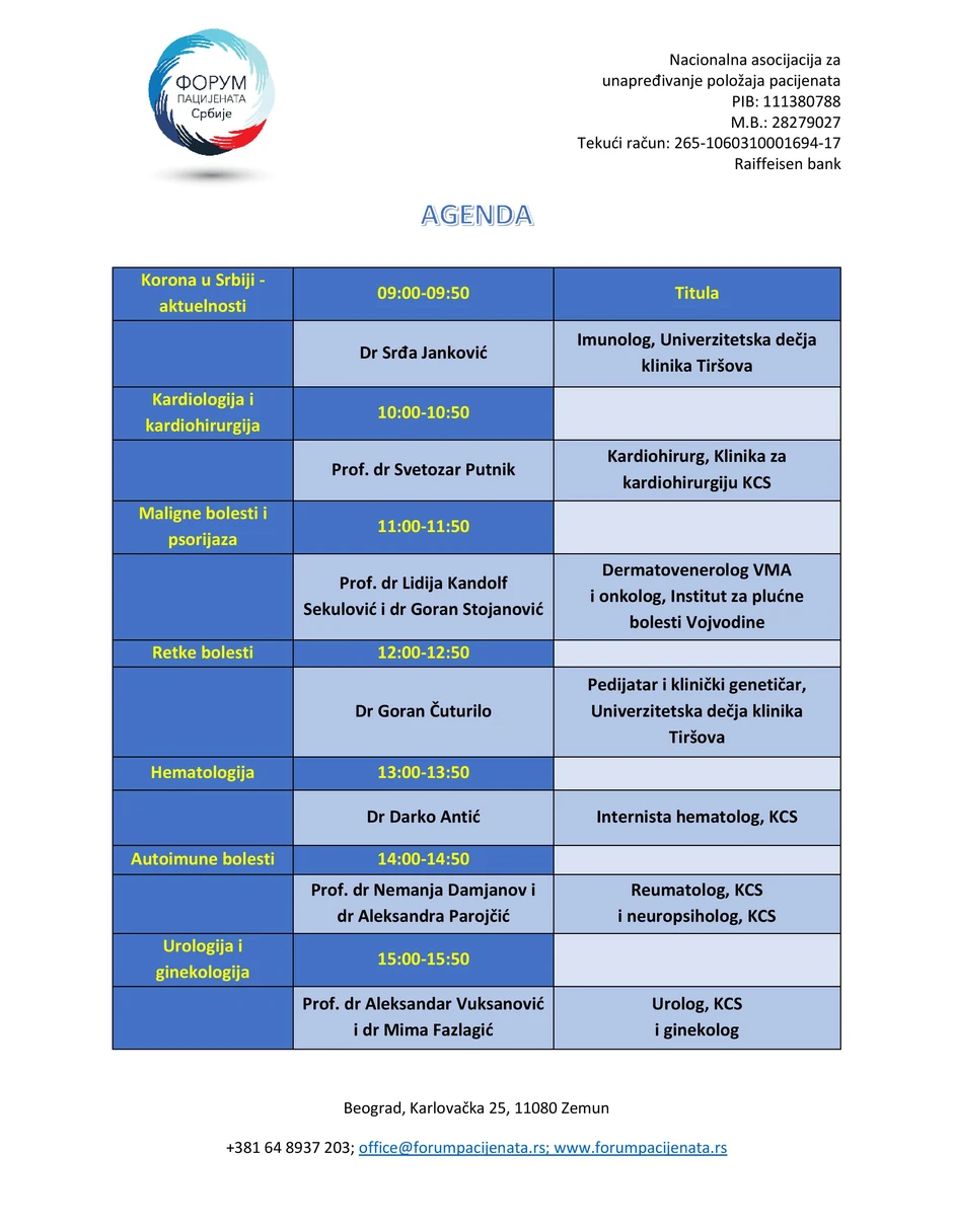 Agenda druge web konferencije