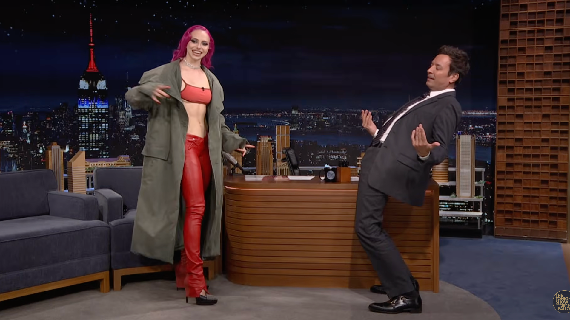 Slovenská speváčka Adéla a Jimmy Fallon.