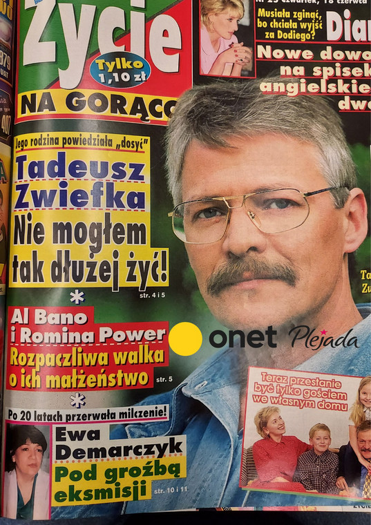 Tadeusz Zwiefka na okładce "Życia na Gorąco" z 1998 r.
