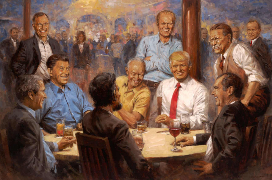 Obraz Trumpa w gabinecie Trumpa. Kuriozalny portret kryje jednak ...