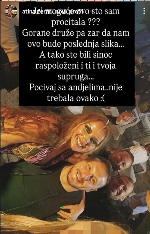 Atina Ferari se oprostila od stradalog pevača